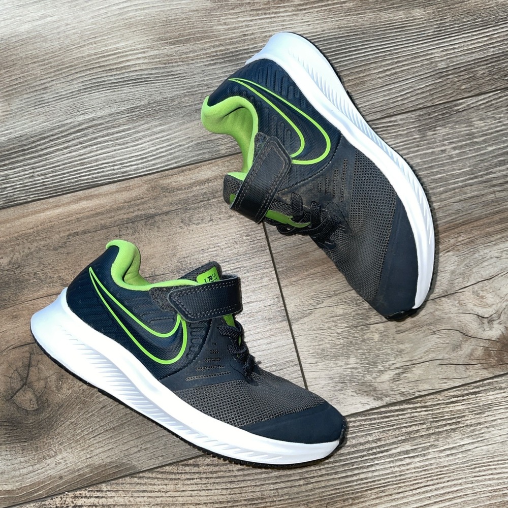 Nike Star Runner 2.0 Gray Lime Green Kids Shoes 10.5C AT1801-004 - Picture 2 of 8